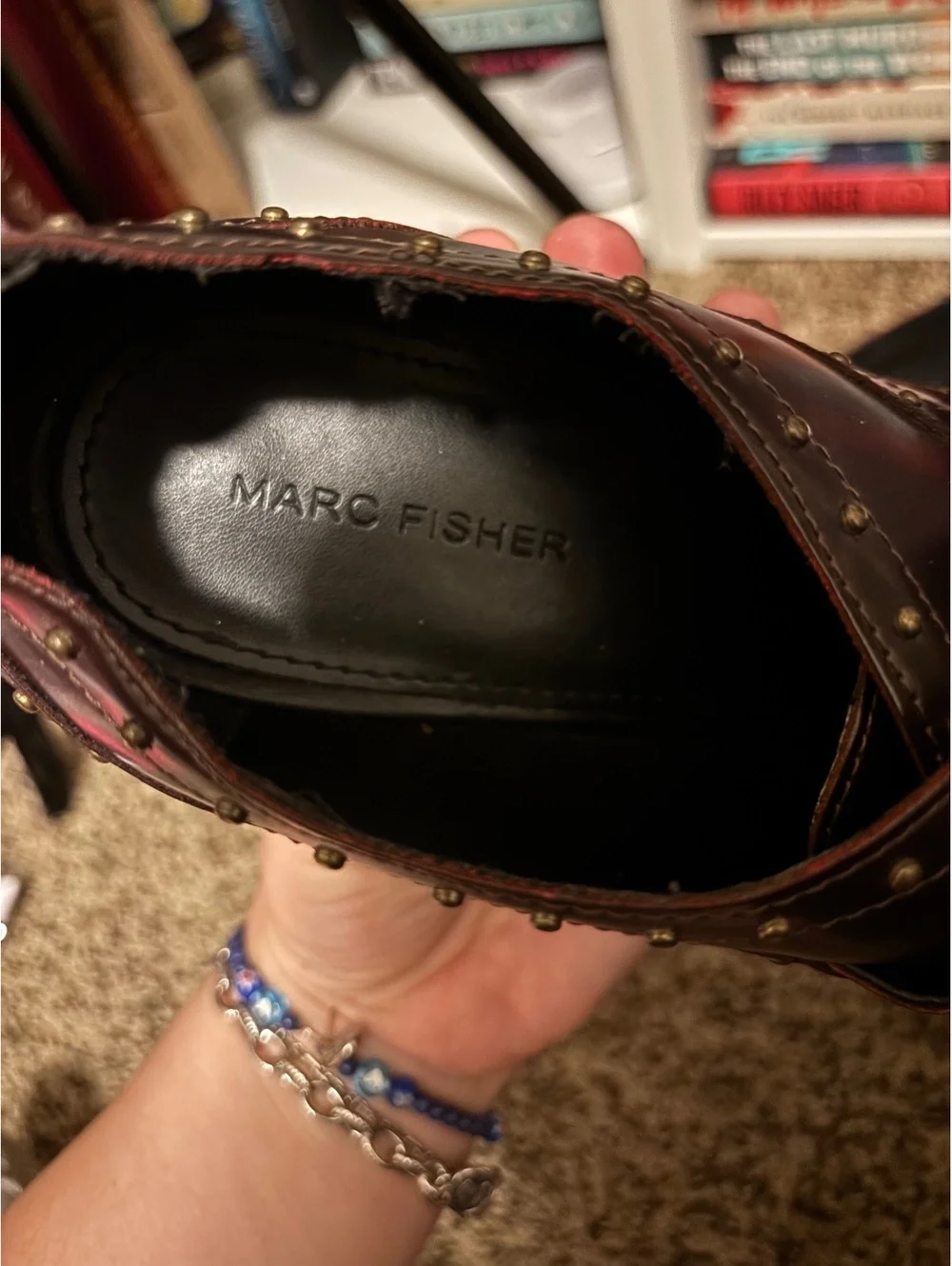 Marc Fisher Burgundy Leather Monk Strap Dress Shoes Size 11M